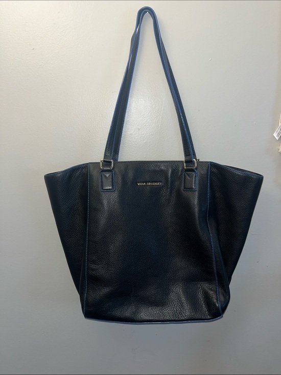 Vera Bradley Handbags - Vera Bradley Navy Pebbled Leather Tote